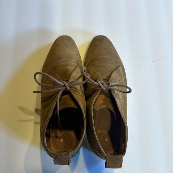Madewell Nash tan suede lace up ankle booties chukka semi pointed front unisex - Picture 2 of 10